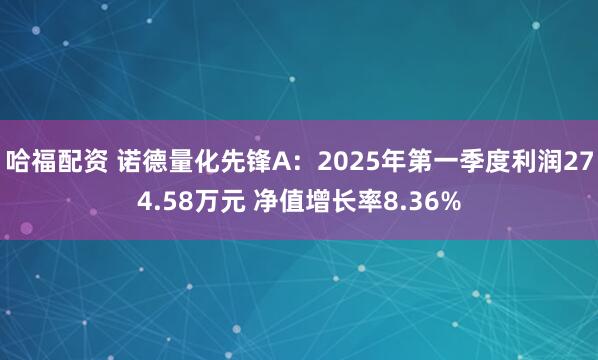 哈福配资 诺德量化先锋A：2025年第一季度利润274.58万元 净值增长率8.36%